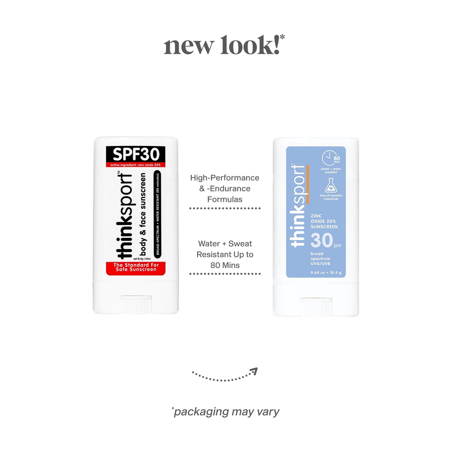 Thinksport SPF 30 Mineral Sunscreen Stick – Face & Body Sunblock, Reef Friendly, Water Resistant, Safe Natural UVA/UVB Protection, 0.64oz