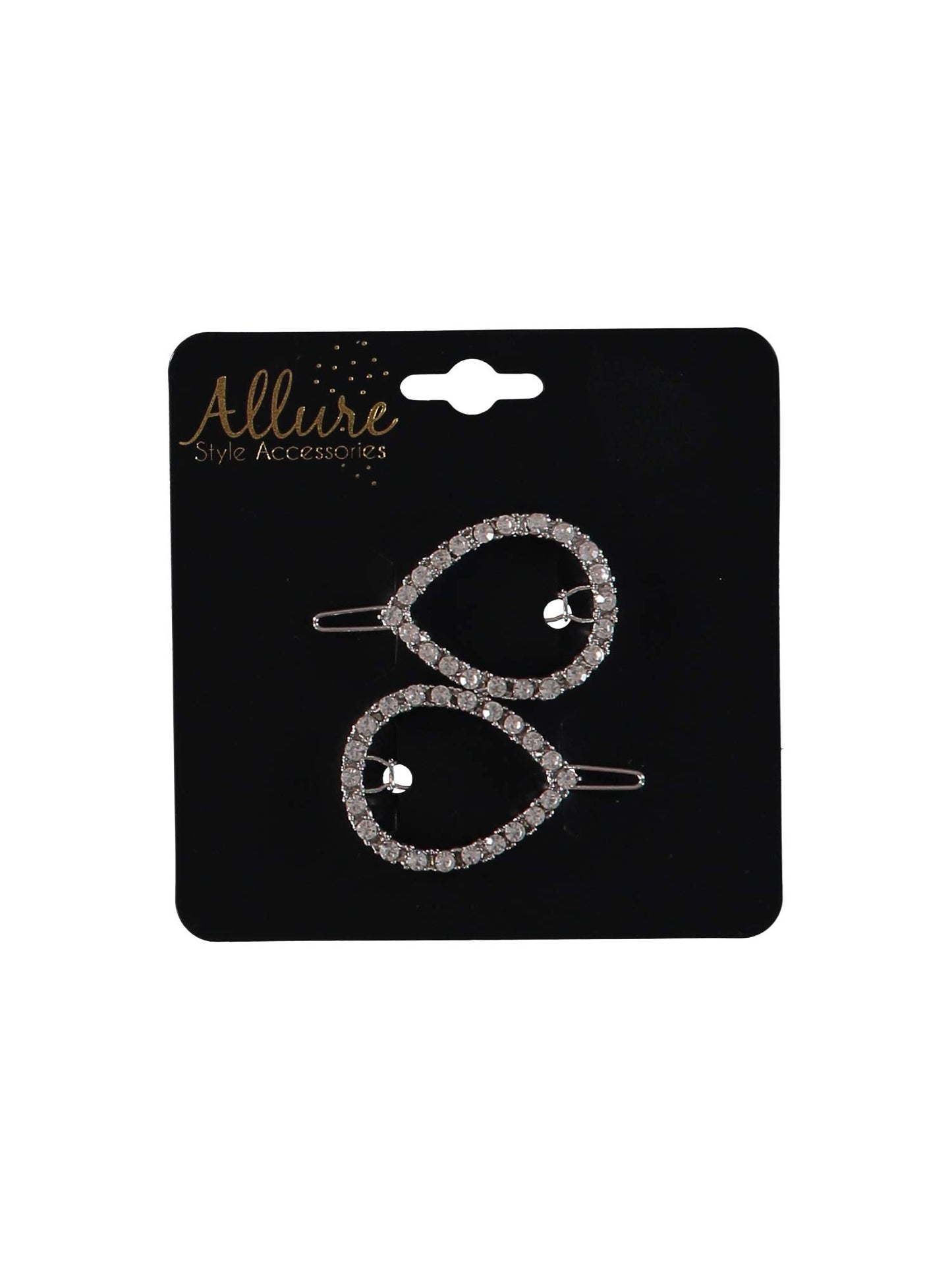 Allure Women's Glass Rhinestone Hair Salon Clips, 3-pack