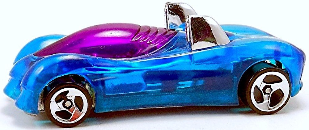 Mattel Hot Wheels 1997 Power Pipes Diecast Vehicle Collector #531 Phantom Racer Series 3 of 4 | Clear Blue Body Purple Tinted Windows Chrome Metal…