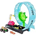 Hot Wheels Monster Trucks Glow in The Dark Epic Loop Challenge Playset with Launcher, Ramp & Giant Loop, Includes 1:64 Scale Die-Cast Toy Truck & Car