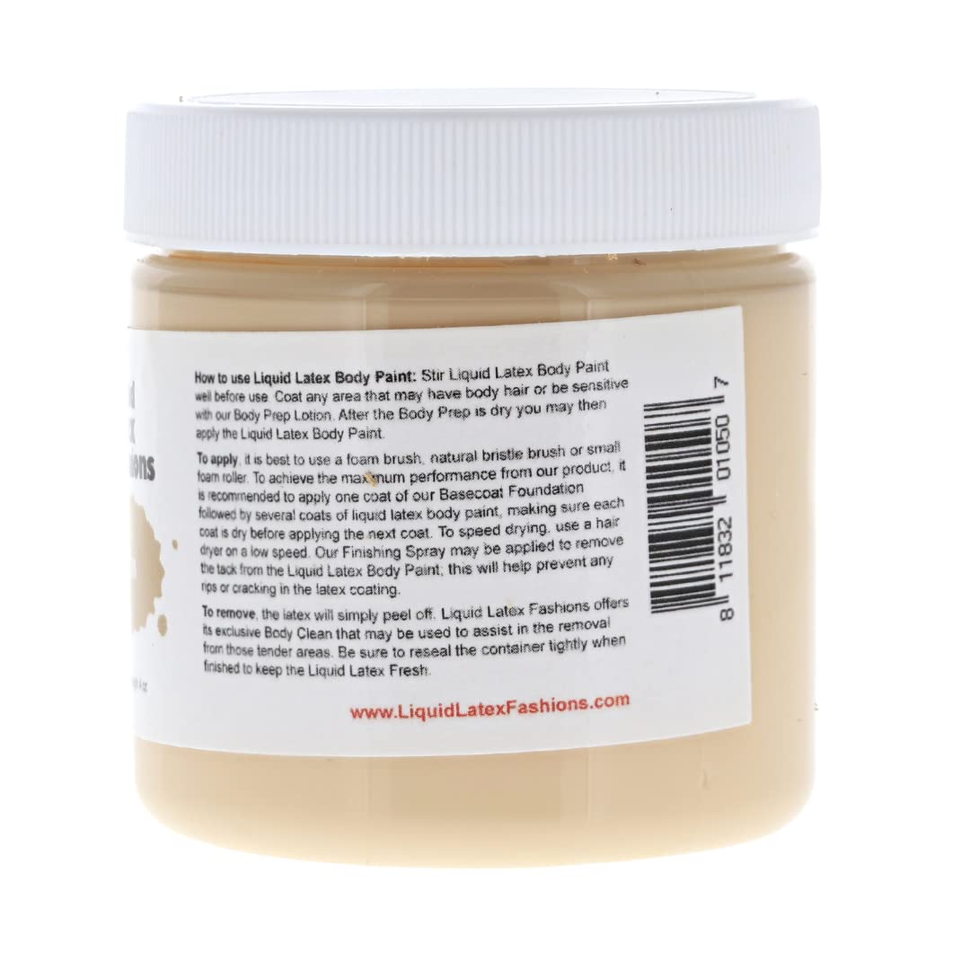 Tan 4 Oz - Liquid Latex Body Paint, Ammonia Free No Odor, Easy On and Off, Cosplay Makeup, Creates Professional Monster, Zombie Arts