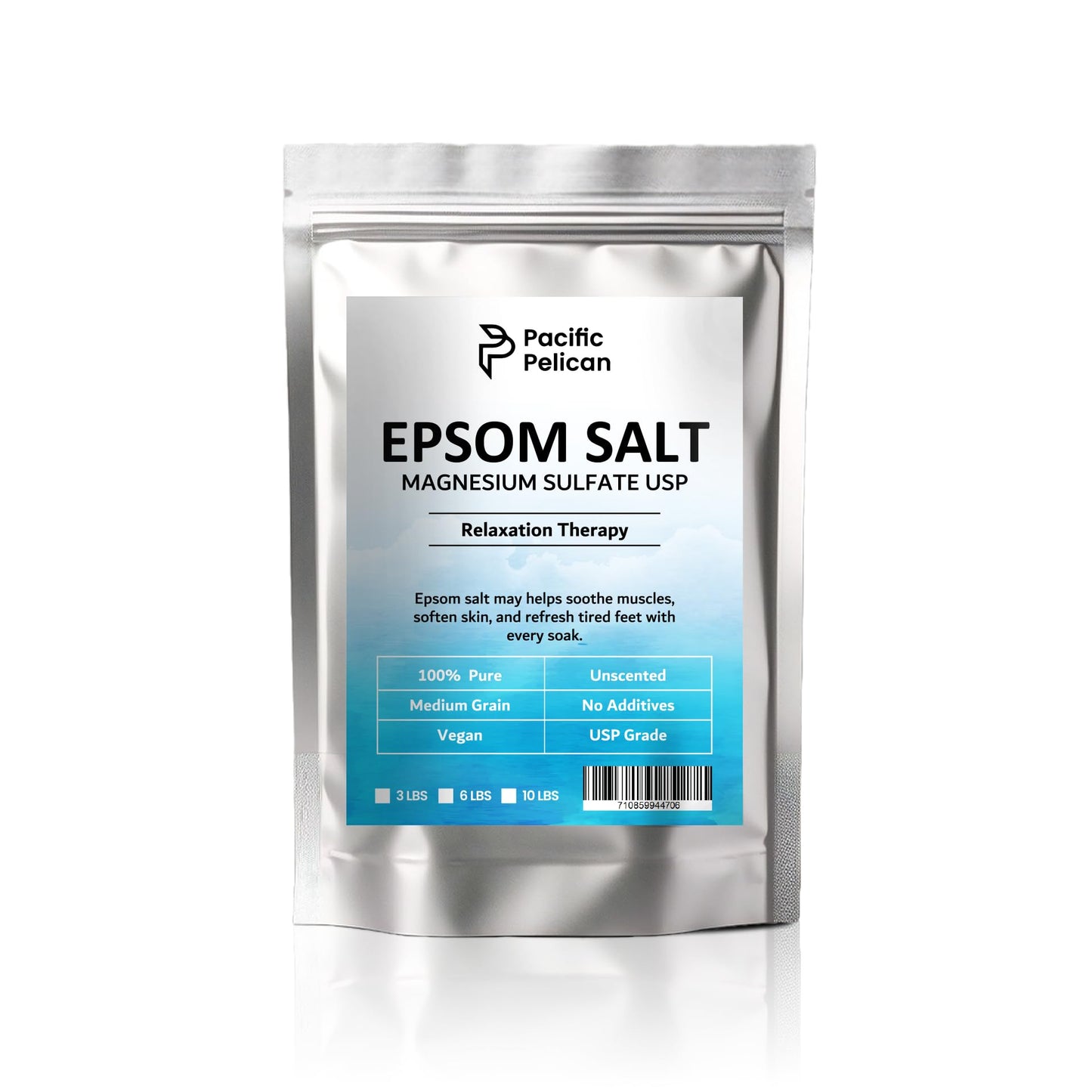 Pacific Pelican Epsom Salt for Bath & Foot Soaks - Stress Relief - Muscle Recovery - Skin Revitalization (6lb) Beauty and Personal Care Pacific Pelican