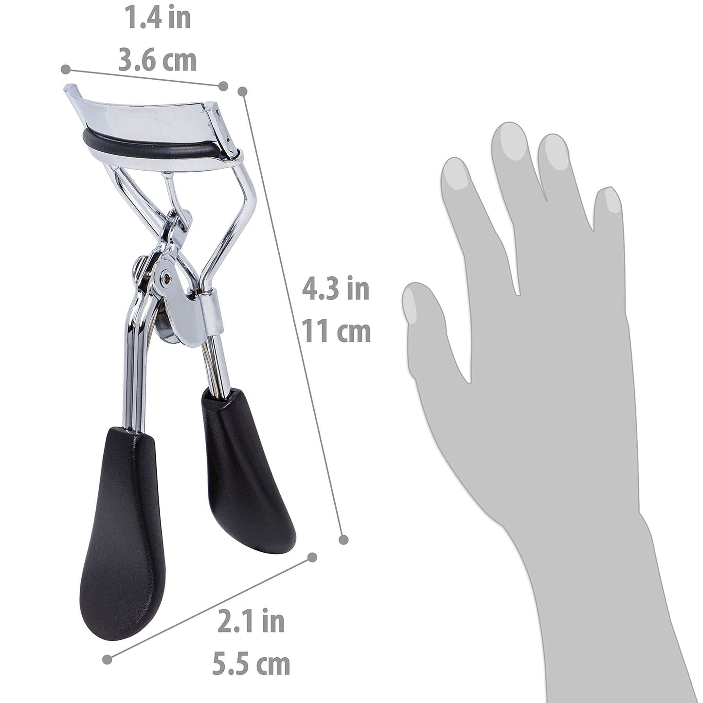 SHANY Luxe Lashes Eyelash Curler - Professional Makeup Tool with Two Silicone Replacement Pads, Gentle Curl, Crease-Free, No Pinching Or Pulling