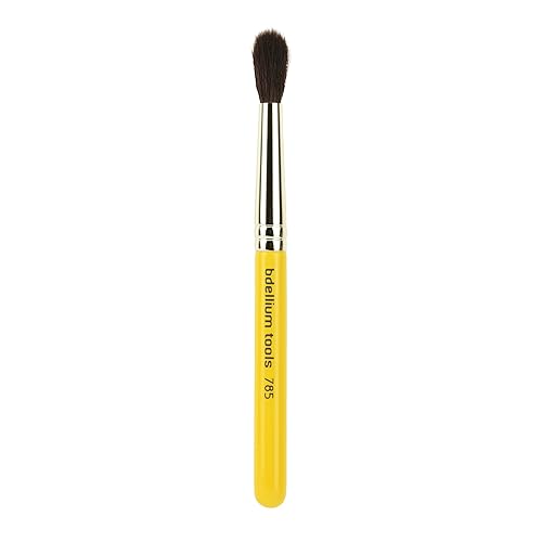 Bdellium Tools Professional Makeup Brush - Travel 785 Tapered Blending - Short Wooden Handle for Convenient Travel, For Applying Shadow (Yellow, 1pc)