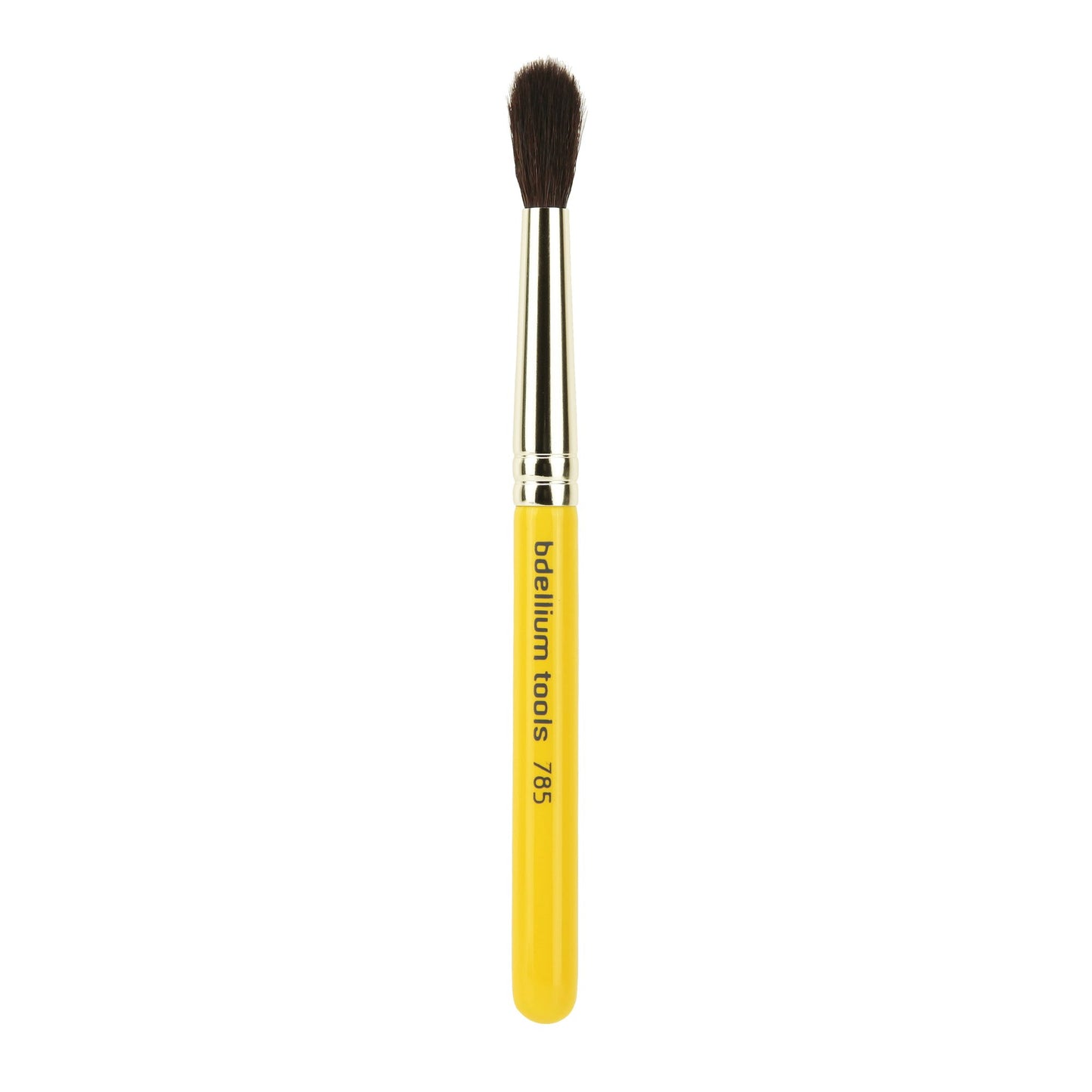 Bdellium Tools Professional Makeup Brush - Travel 785 Tapered Blending - Short Wooden Handle for Convenient Travel, For Applying Shadow (Yellow, 1pc)