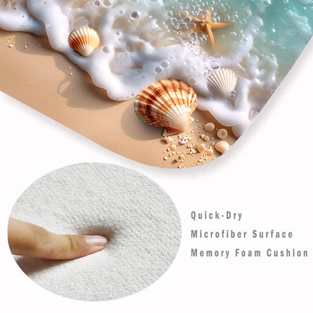 Non-Skid Low Pile Sponge Foam Door Entry Rug for Bathroom Mat,Separate Tub Shower Skid Proof Rugs, Home 3D Optical Illusion Rug Non Slip Bath Mats…