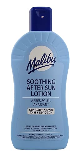 Malibu After Sun Lotion 13.5 fl oz - Cooling Aloe Vera & Vitamin E Moisturizer for Sunburn Relief, Hydrating Post Sun Care for Face & Body