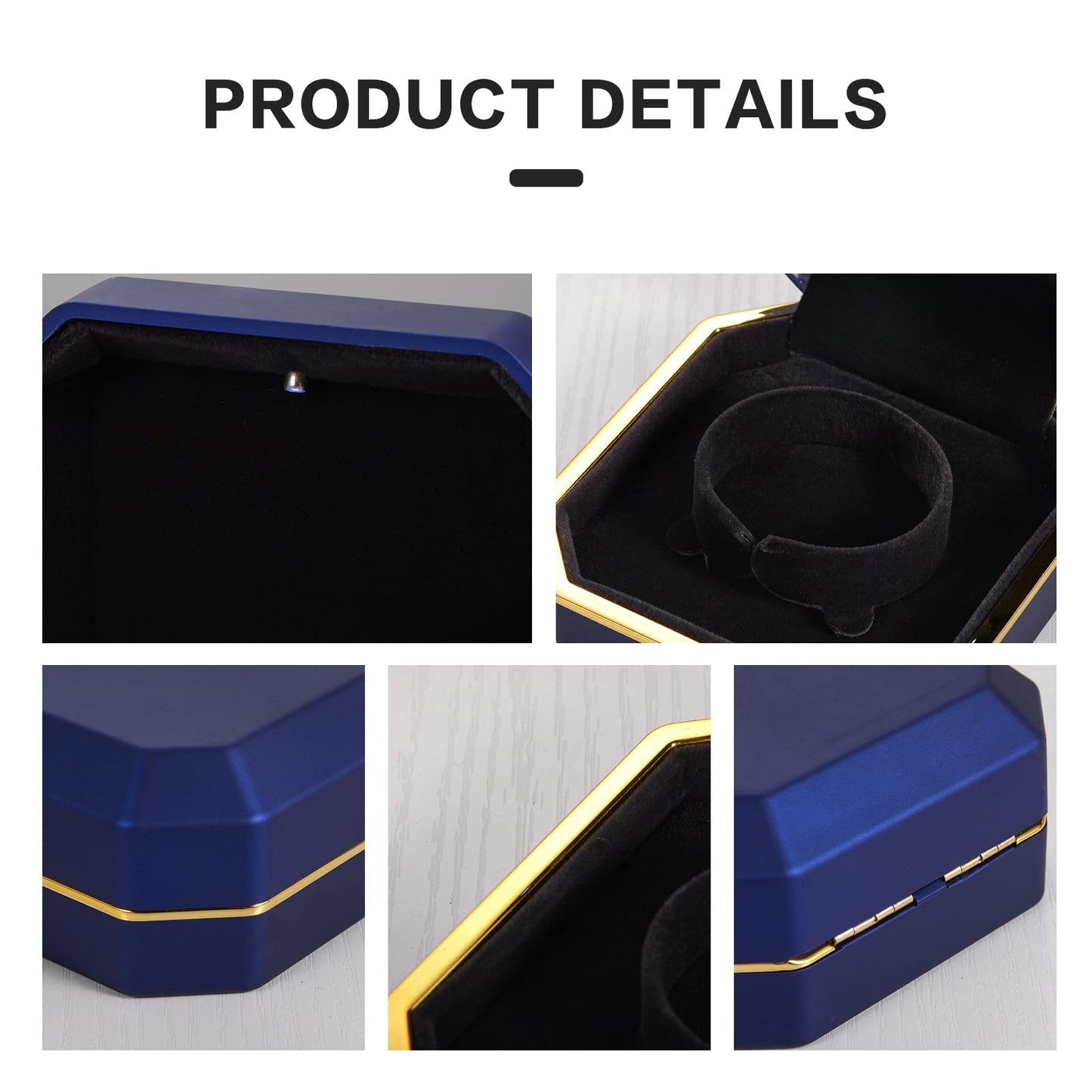 Joy.Box Luxury Bracelet Box, Velvet Jewelry Bangle Box Storage Case Organizer Holder with LED light for Jewelry Display Proposal Engagement Wedding…