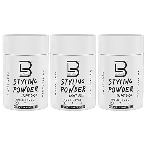 L3 Level 3 Travel Styling Powder - Small 0.18 oz for Travel - Natural Look Mens Powder
