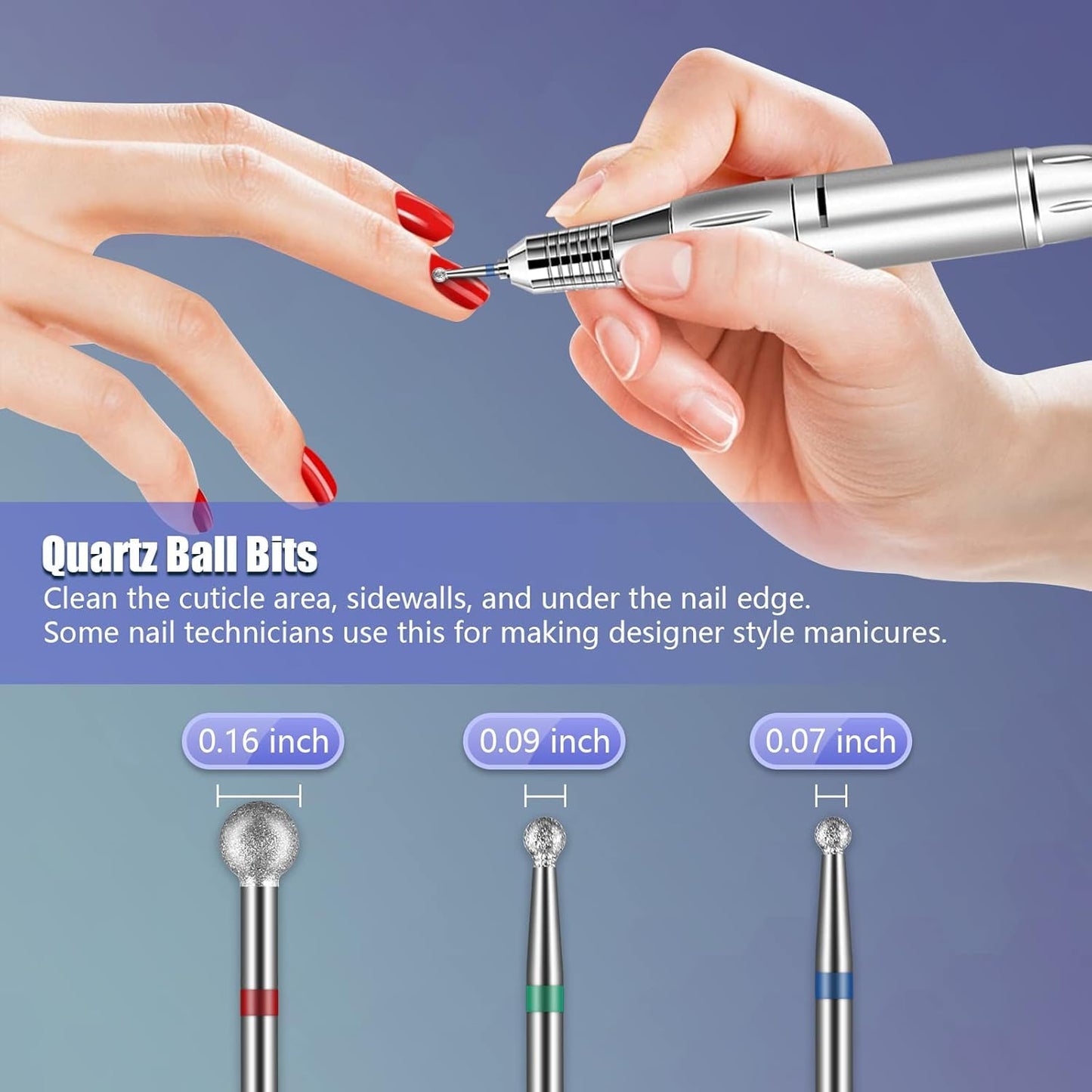 Depvko Nail Drill Bits 20Pcs, 3/32'' Ceramic Carbide Drill Bits for Nails, Nail Bits for Nail Drill, Nail Drill Bit Set for Cuticle Remover Manicure Beauty and Personal Care Depvko