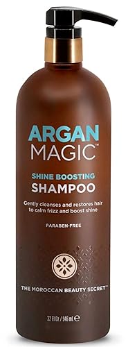 Argan Magic Shine Boosting Shampoo - Gently Cleanses and Restores Hair to Calm Frizz and Boost Shine | Made in USA, Paraben Free, Cruelty Free (1