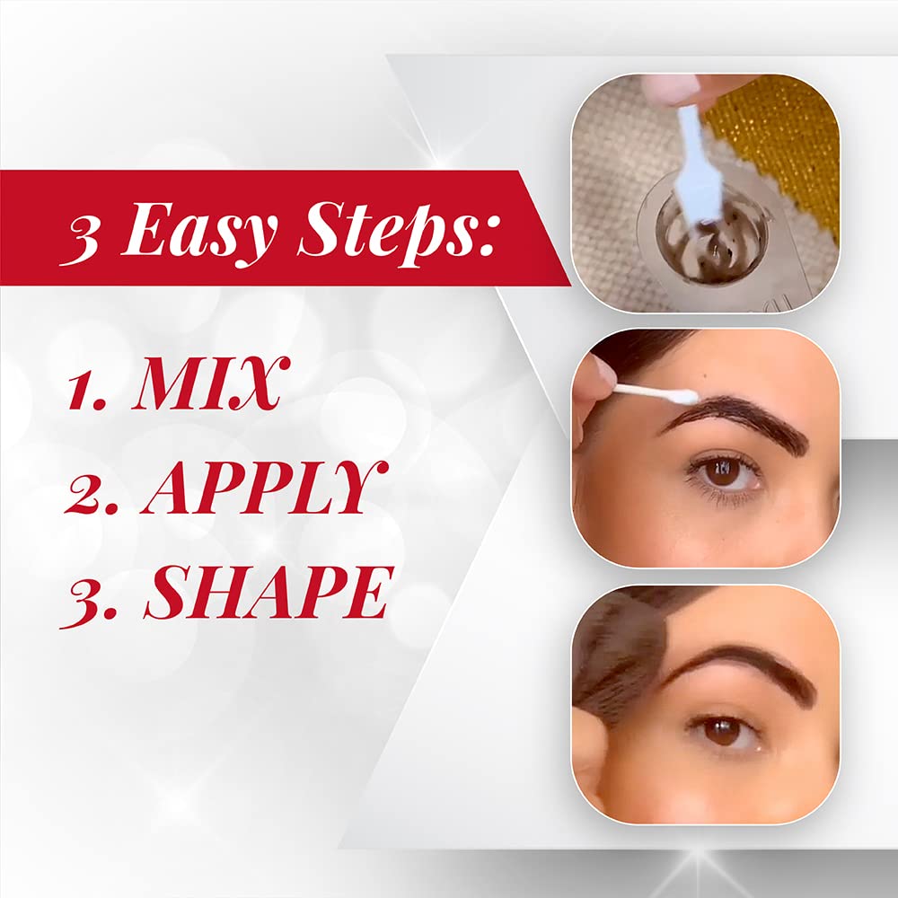 Ardell Brow Tint Kit Medium Brown - Eyebrow Tint, Long-Lasting Brow Color with Natural Extracts, Complete Eyebrow Tint Set, 1 Pack