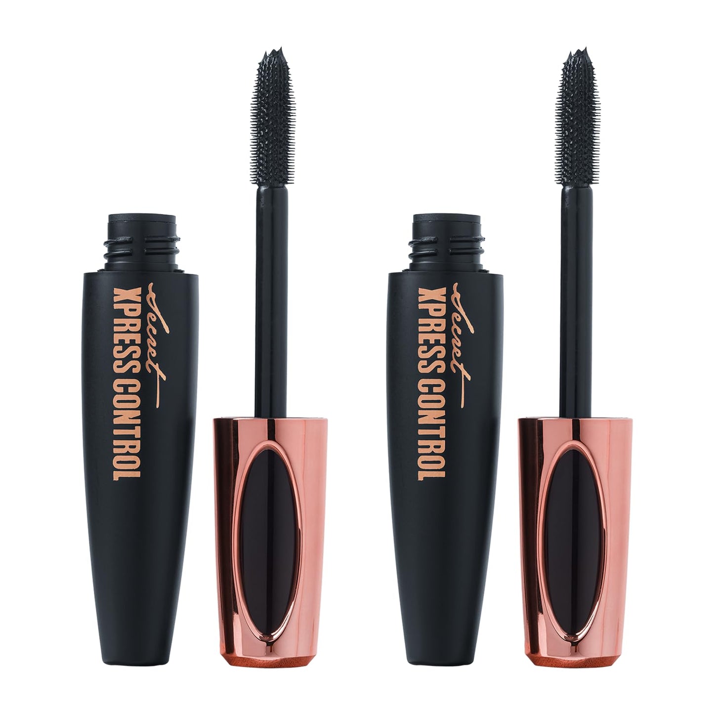 Two Pack: Silk Fiber Mascara 4D, Lengthening and Thickening, Secret Xpress Control - Long Lasting & Smudge-Proof, All Day Exquisitely Full, Long