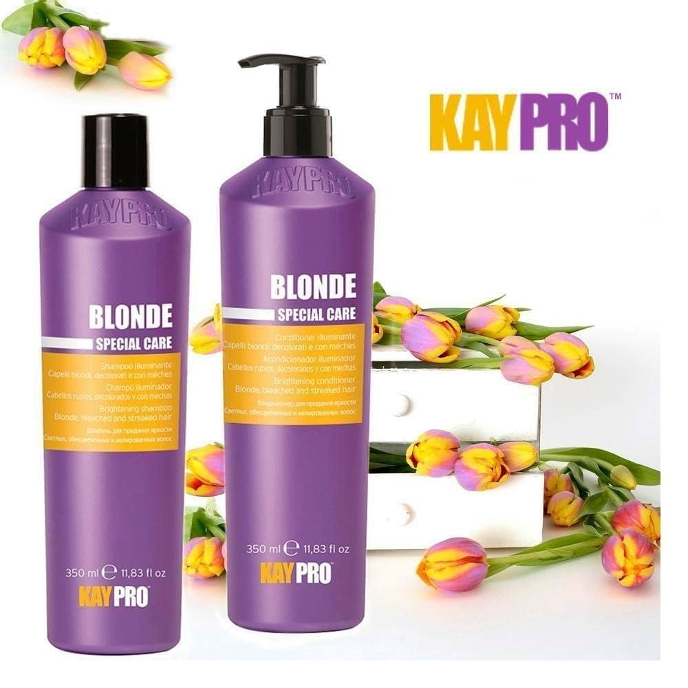 KAYPRO BLONDE - Streaked Hair- SHAMPOO 350ML+CONDITIONER 350ML+ SERUM100ML - SET, Blue