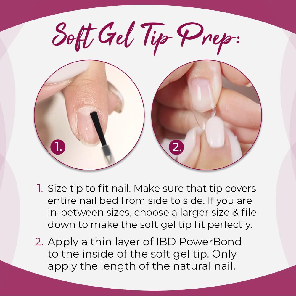 IBD Clear Soft Gel Nail Tips Almond Medium Stiletto - Pre-Etched Full Cover Nail Extensions for Acrylic & Gel Manicures, Lightweight Press On Nails Beauty & Personal Care IBD