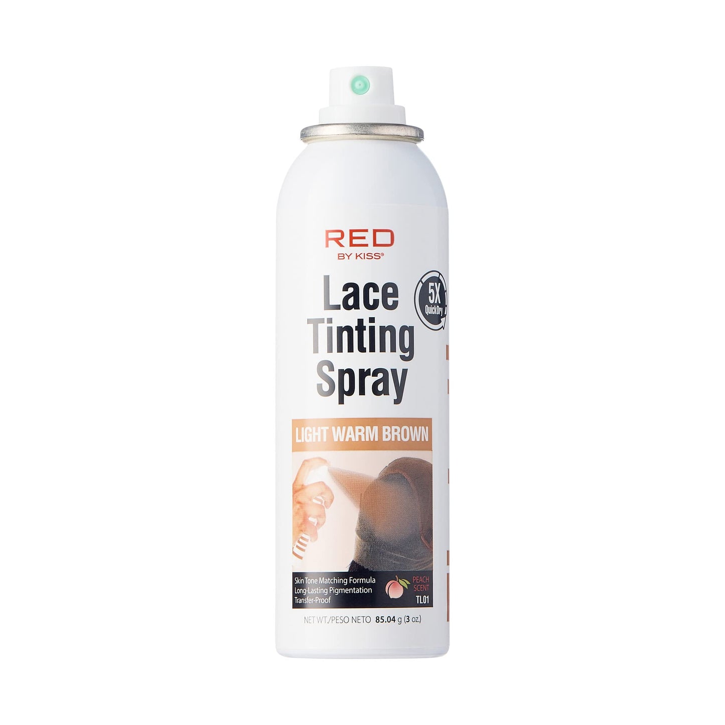 Red by Kiss Lace Tinting Spray, Quick Dry & Skin Tone Matching for Lace Wig, Transfer-Proof, No Smudging, Long Lasting, Precision Control with Pointed