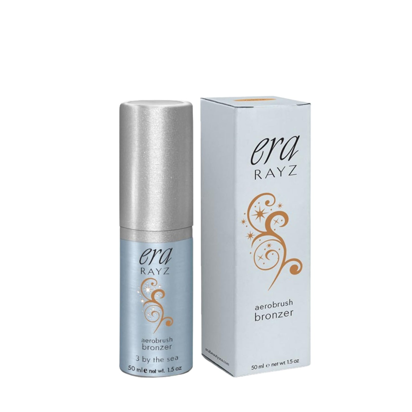 ERA Rayz Spray on Bronzer (3 by the Sea, 1.5 oz) - Airbrush Makeup, Everyday, Buildable, Professional Cosmetics by Era Beauty, Dark Bronze