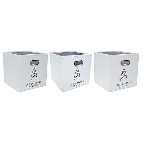 Ukonic Star Trek: The Original Series NCC-1701 13-Inch Fabric Storage Bin Cube Organizers, Set of 3