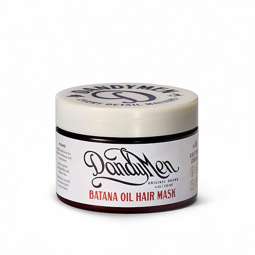 DandyMen Batana Oil Hair Mask - Weekly Deep Repair for Dry, Damaged, or Textured Hair - Hydrating Treatment with Batana Oil & Keratin - 4 oz