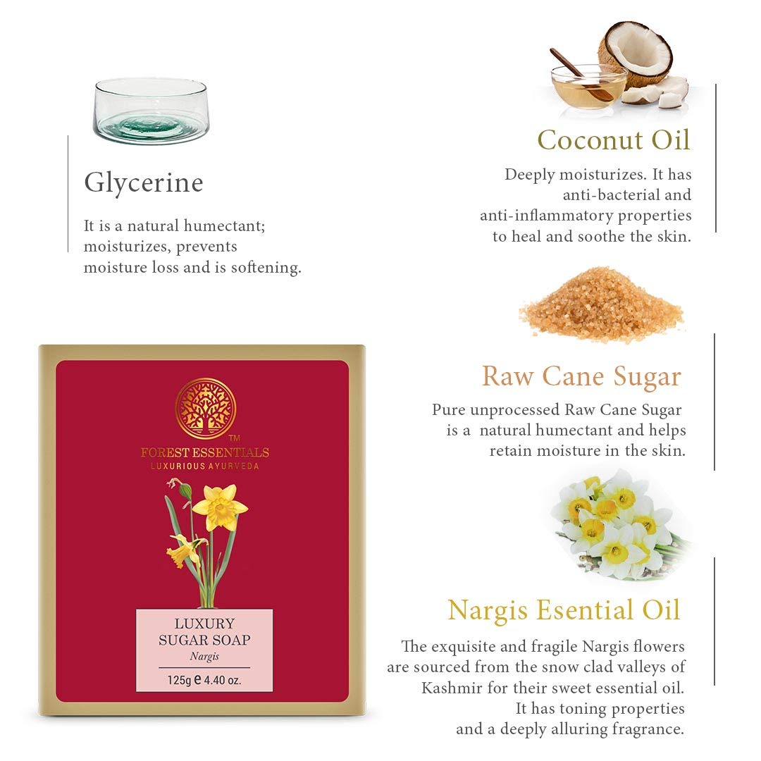 Forest Essentials Luxury Sugar Soap Nargis 125g