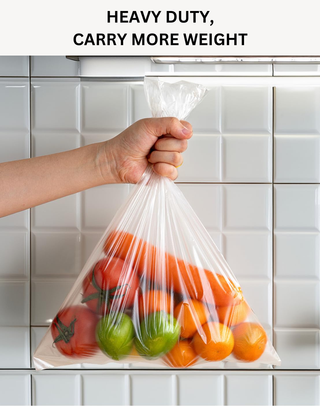 12"x 16"- 1.5 Gallon Plastic Produce Bags on a Roll- 350 Bags, Clear Grocery & Bread Bags, Food Contact Safe (Large)
