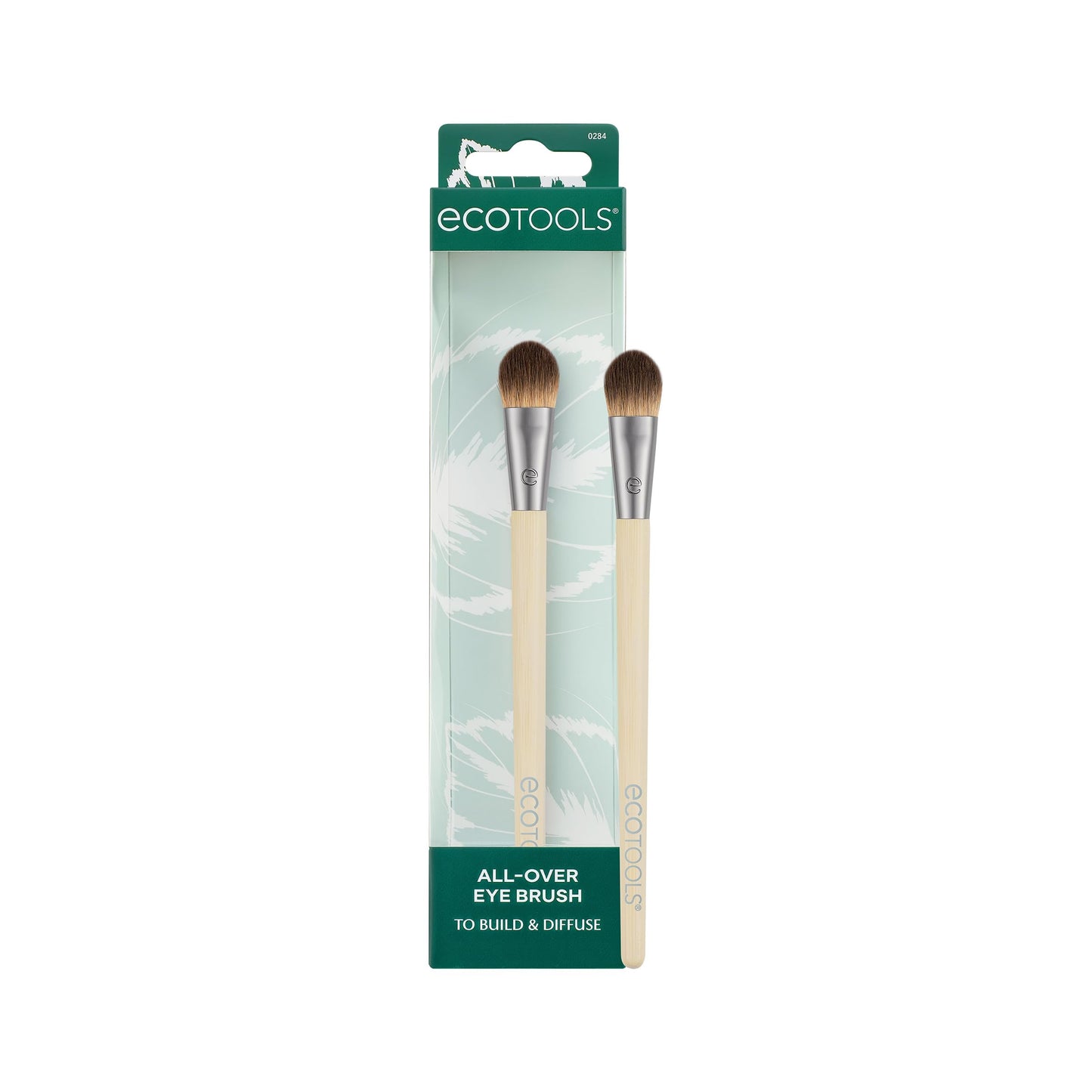EcoTools All Over Eye Brush, Fluffy Eyeshadow Brush for Blending Lid & Crease Color, Soft Synthetic Bristles for Everyday Eye Makeup, Sustainable