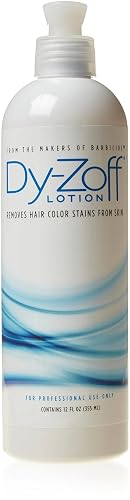 Dy-Zoff Hair Color Stain Remover Lotion (12 oz) - Professional Hair Dye Remover for Skin - Gently Removes Tint & Dye Stains - Ammonia-Free Color