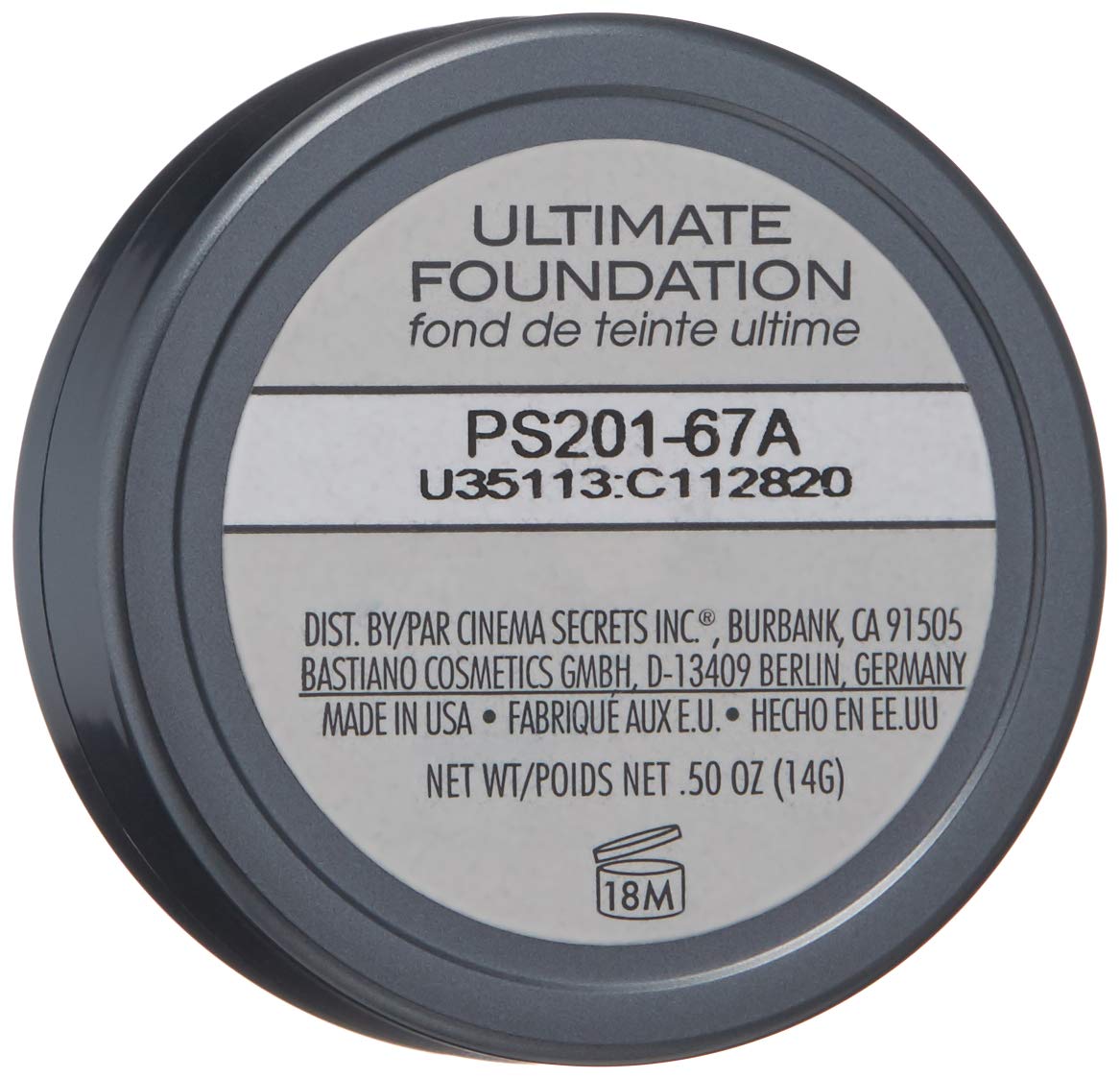 Cinema Secrets Ultimate Foundation Single, Med-Deep Olive Undertones,200 Series, 201-67A - Pro Cream Foundation, Buildable Coverage, Long-Wear Matte