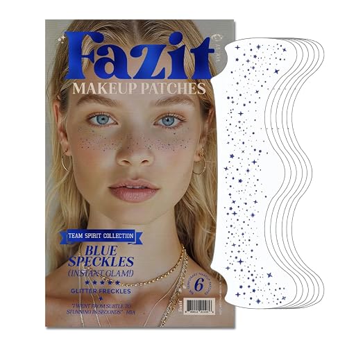 Fazit Blue Speckles - Glitter Freckle Makeup Patches - Shimmering Faux Freckles & Body Glitter - Waterproof, Long-Lasting Instant Glamour