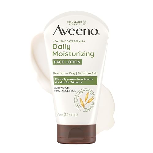 Aveeno Daily Moisturizing Face Lotion with Soothing Prebiotic Oat, Lightweight Non-Greasy Facial Moisturizer for Normal to Dry, Sensitive Skin