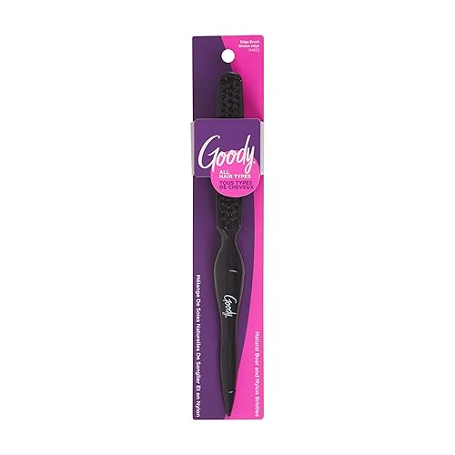 Goody Shine On Boar Edge Brush, Boar Bristle with Long Sectioning Tail, Smoothens Fly-Aways, Use as a Styling Brush, All Hair Types, Textures
