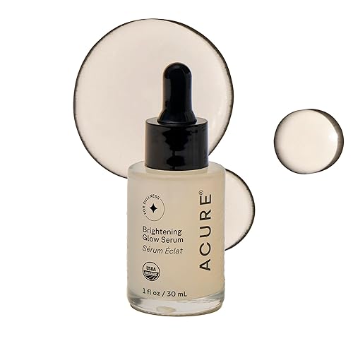 Acure Brightening Glow Serum - Anti Aging Face Serum, Bright Glow for Women & Men, Facial Skincare with Argan Oil and Cranberry Seed Oil, Vegan