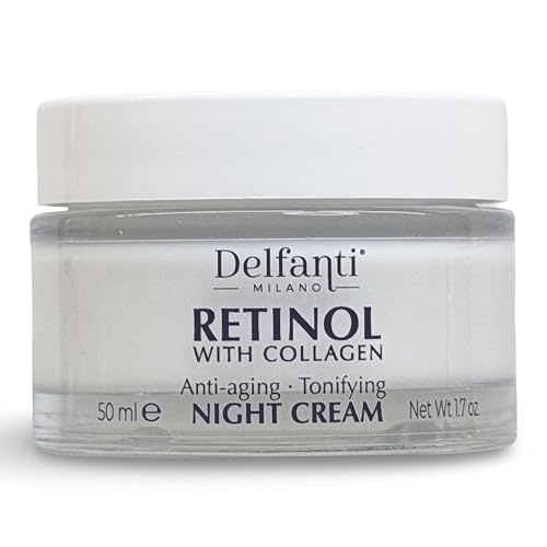 Delfanti-Milano • RETINOL with COLLAGEN • Anti-aging • Tonifying Night Cream • Face & Neck Moisturizer • Made in Italy • 1.7 oz