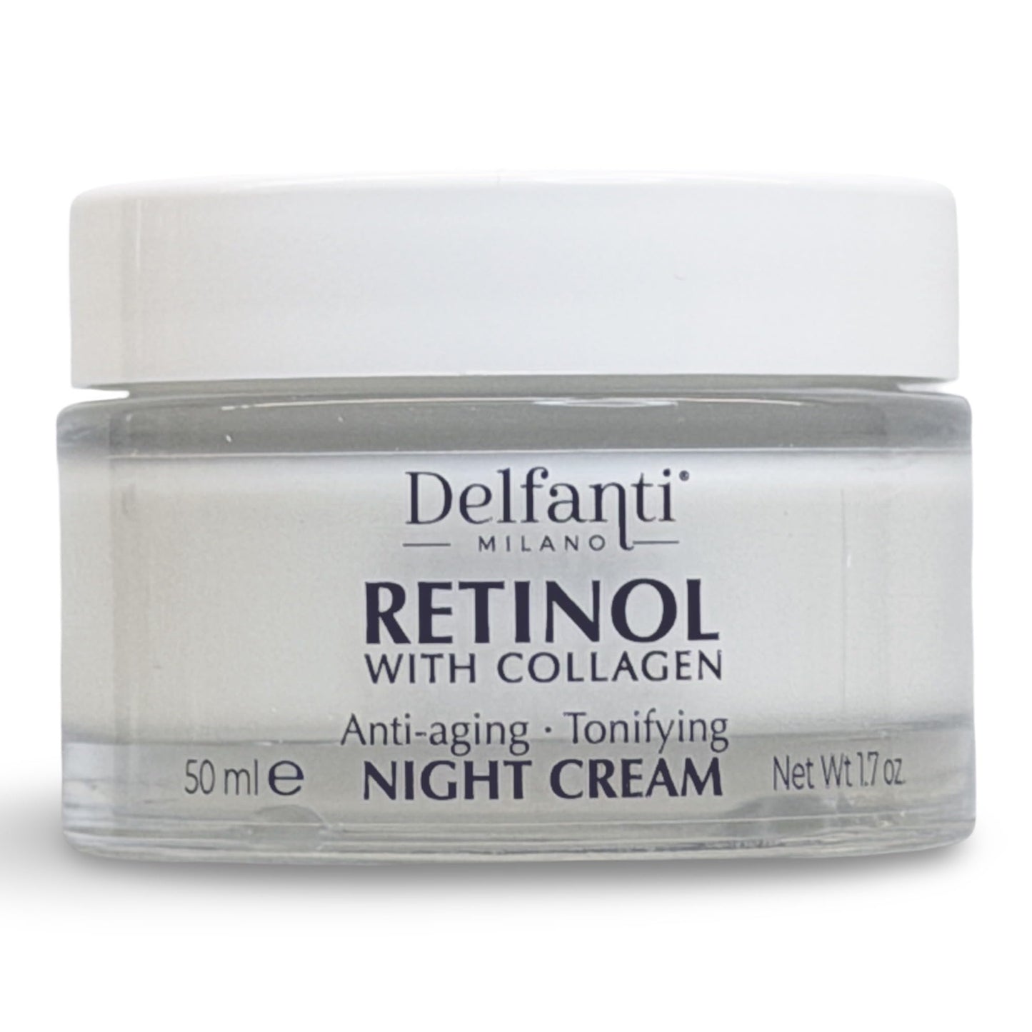 Delfanti-Milano • RETINOL with COLLAGEN • Anti-aging • Tonifying Night Cream • Face & Neck Moisturizer • Made in Italy • 1.7 oz
