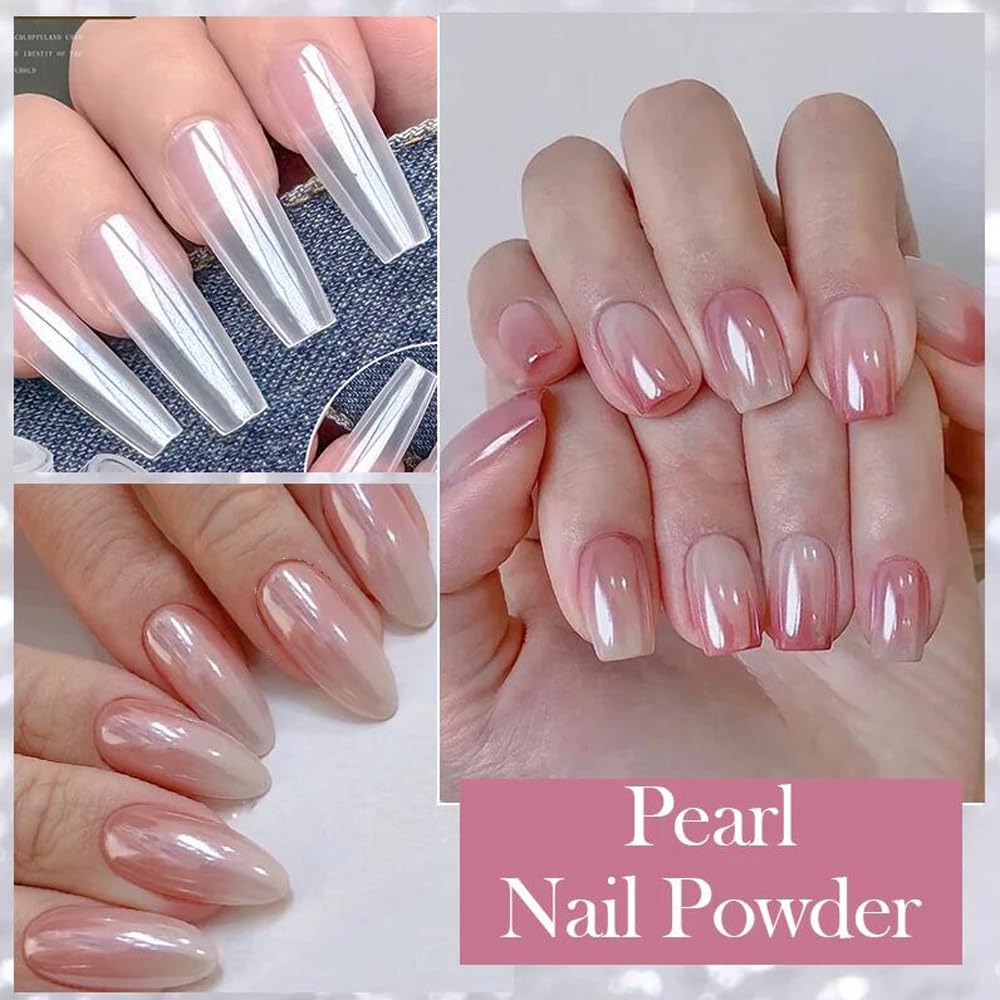 1 Box Laser Nail Glitter Peacock Mirror Powder Laser Dust Nail Art Chrome Pigment Powder Rose Gold Silver Mix Nail Art Glitter Sequins DIY Sparkly