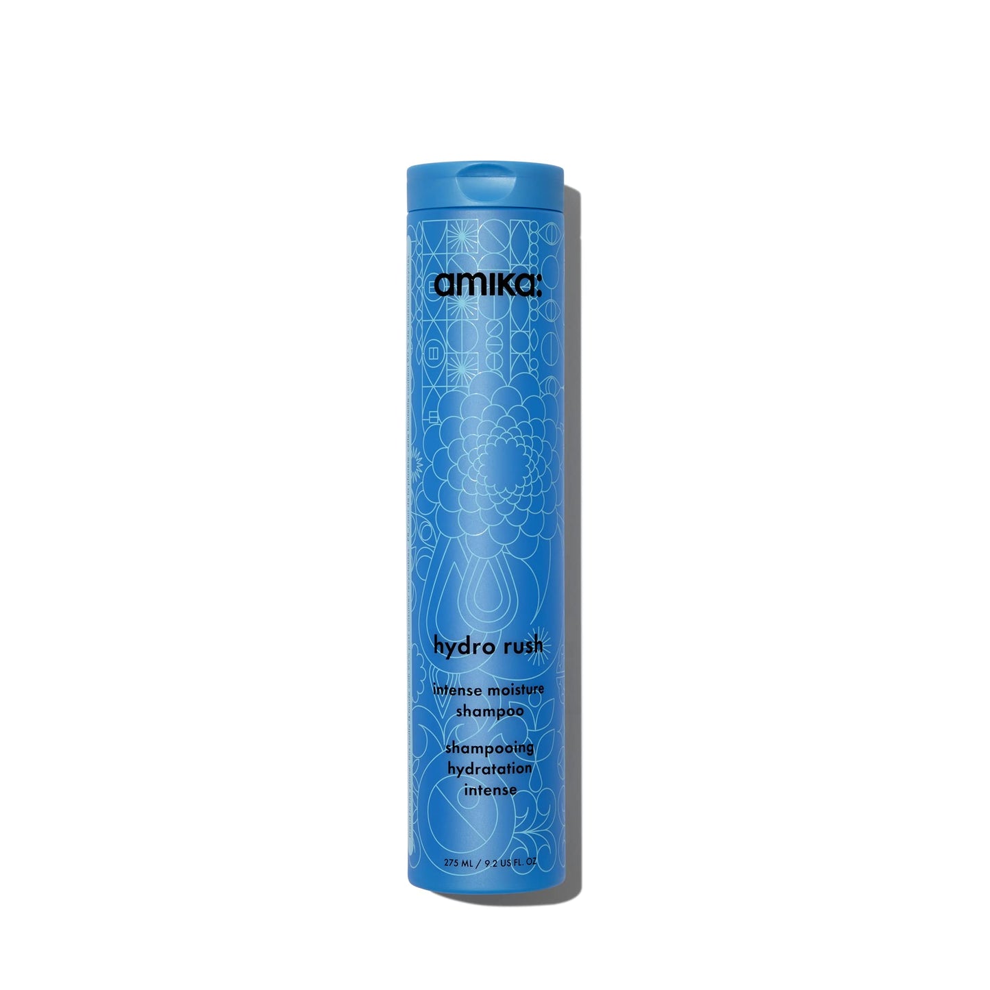amika hydro rush intense moisture shampoo with hyaluronic acid, 275ml | for dry, textured, or coarse hair types 2a-4c, long-lasting hydration