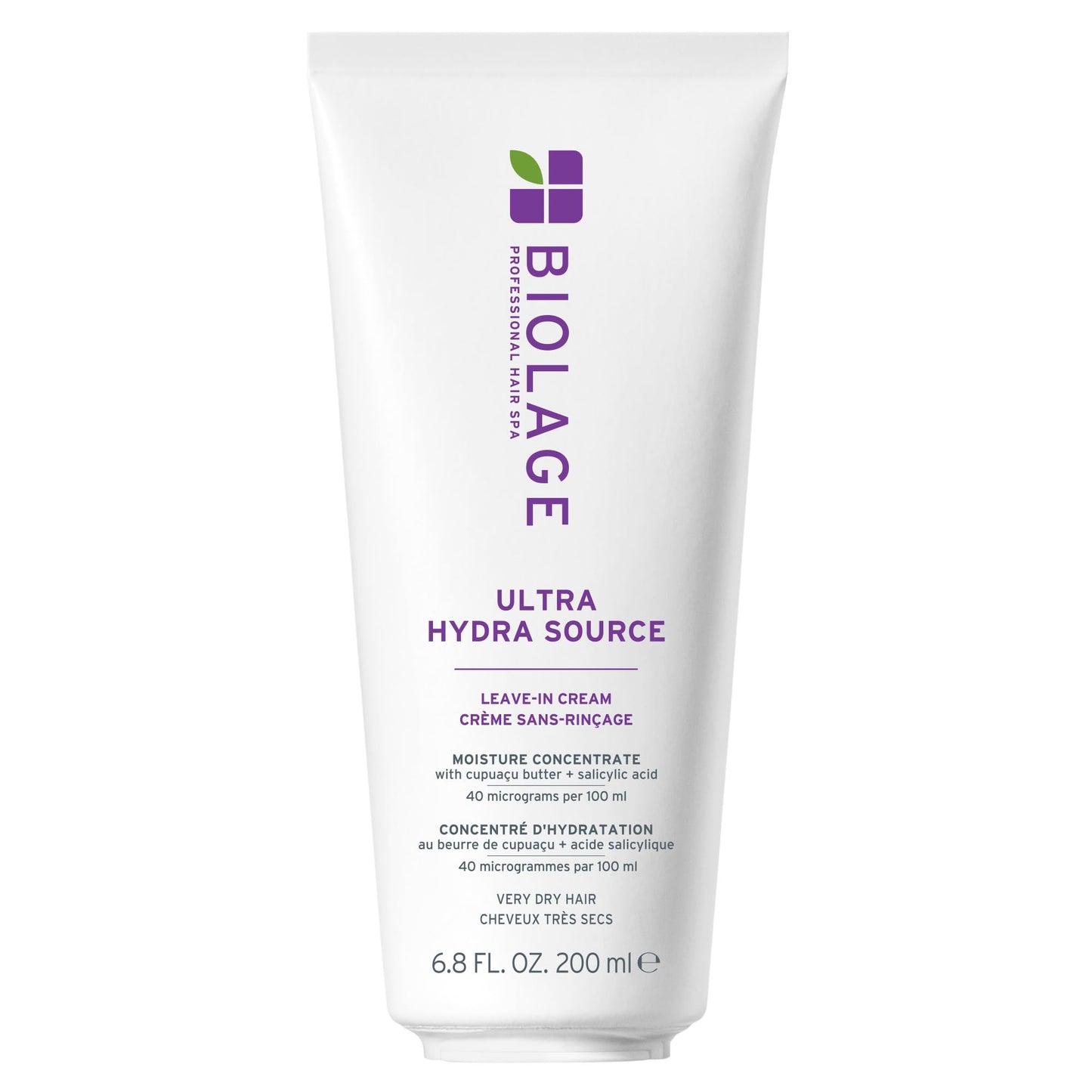 Biolage Ultra Hydra Source Leave-In Cream - Moisturizes & Controls Frizz, For Very Dry, Thick, Hair, Infused with Micro-dosed with Cupuaçu Butter