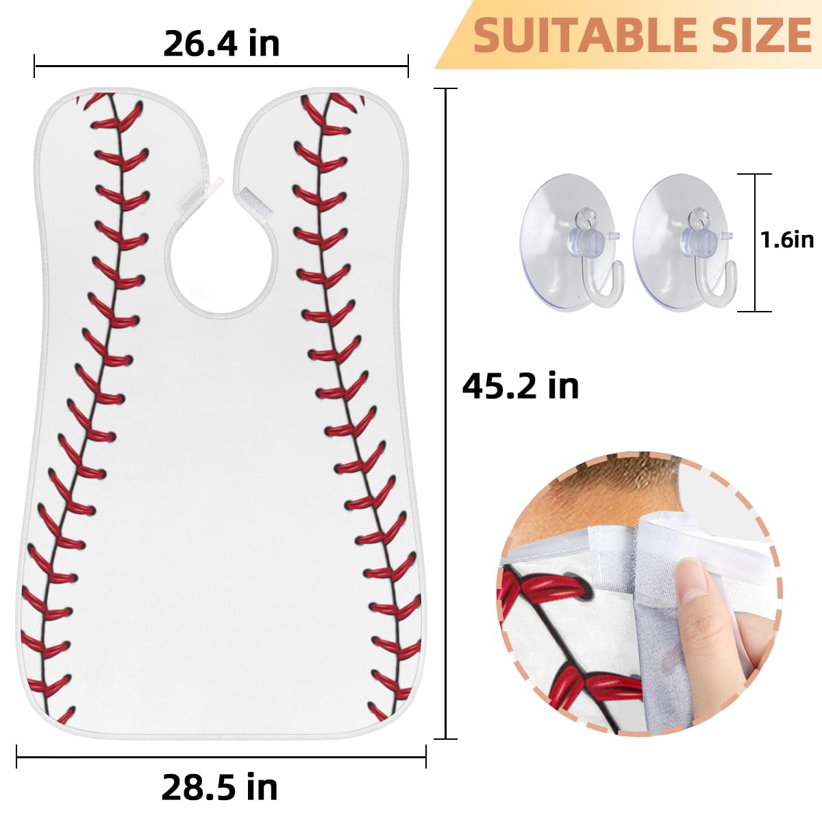 Hsnar Baseball Sport Print Beard Apron Gifts for Men Beard Trimming Catcher Bib Non-Stick Beard Cape for Shaving and Trimming Beauty and Personal Care Hsnar