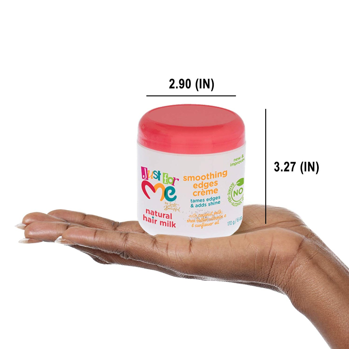 Just For Me Natural Hair Milk Smoothing Edges Creme, Tames Edges & Adds Shine, With Coconut Milk, Shea Butter, Vitamin E & Sunflower Oil, 6 Ounce