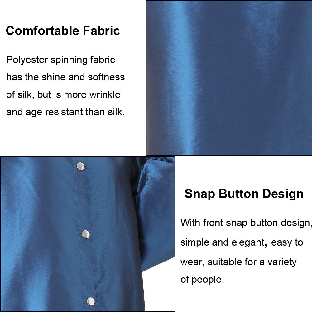 KAHOT Professional Salon Barber Smock Stylist Jacket Cosmetology Uniform Hairdressing Cape Workwear Pet Grooming Coveralls (Blue, XL)