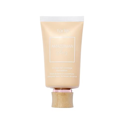 tarte Amazonian clay 16-hour Full Size coverage foundation - Matte Finish Foundation, Vitamin E for Hydration & Smooth Looking Skin, Vegan & Cruelty-Free, full size, fair sand
