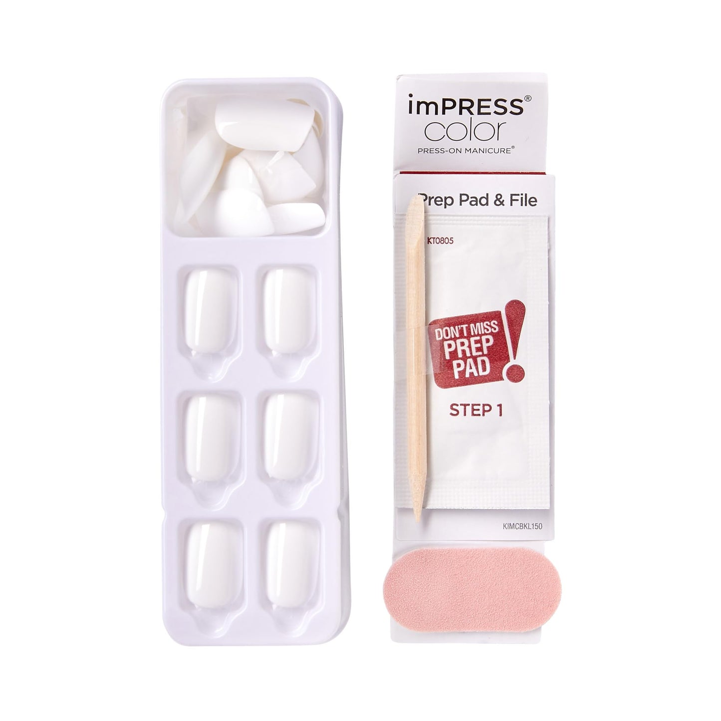 Kiss Impress No Glue Mani Press On Nails, Color, 'Frosting', White, Short Size, Squoval Shape, Includes 30 Nails, Prep Pad, Instructions Sheet, 1 Beauty & Personal Care KISS