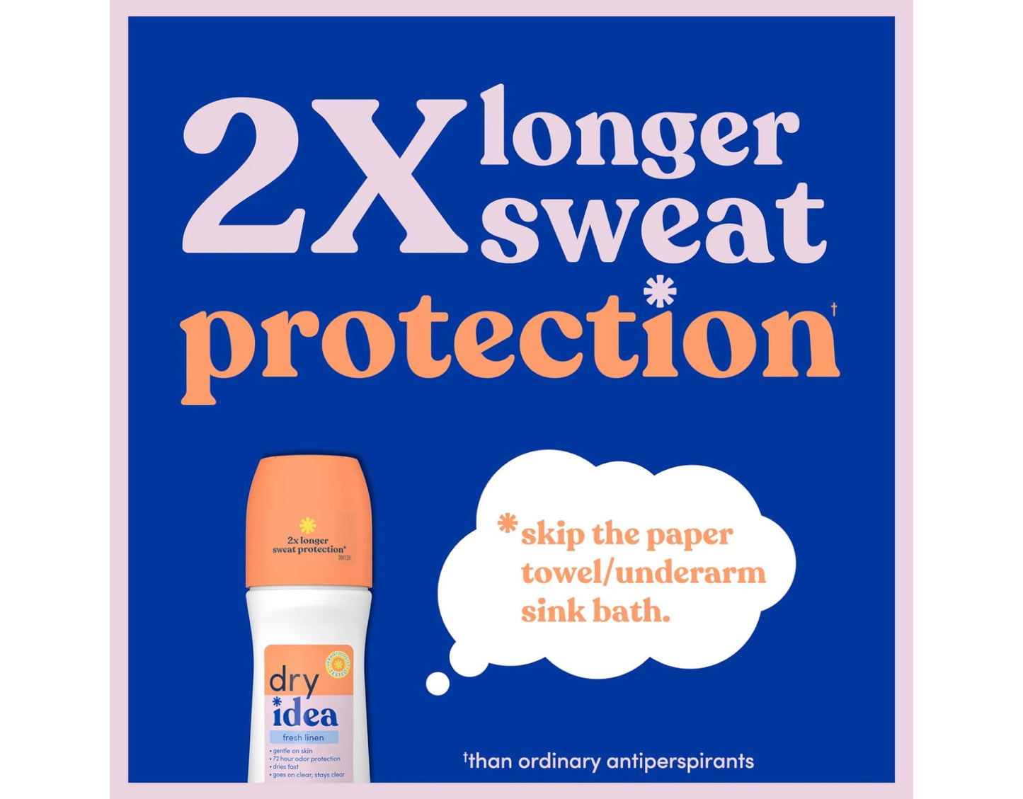 Dry Idea Fresh Linen Roll-On Antiperspirant Deodorant Fresh Linen 3.25 Ounce (Pack of 4)