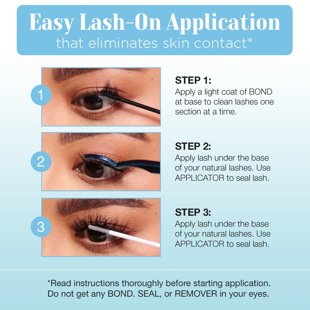Ardell Seamless Eyelash Extension Kit, Wispies - Customizable DIY Lash Clusters, Includes Bond & Seal and Applicator for Long-Lasting Natural Lashes