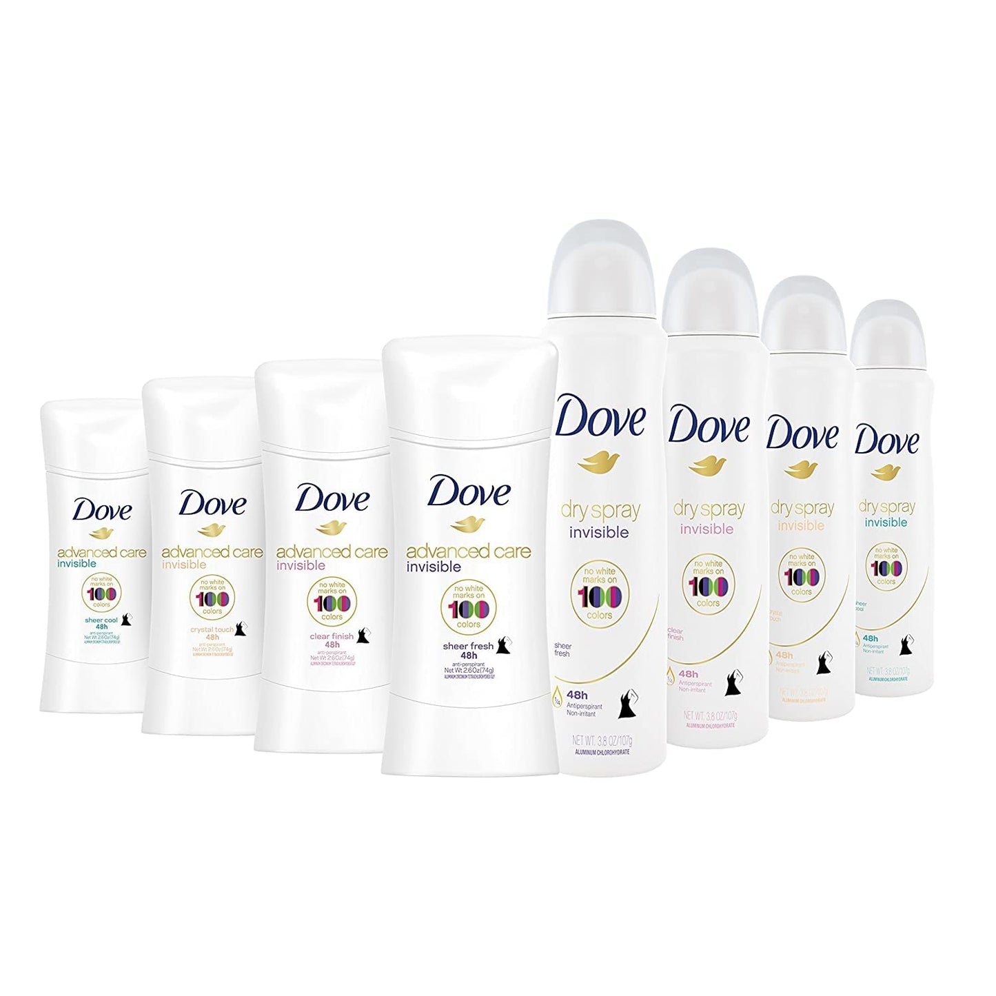 Dove Invisible Advanced Care Deodorant Solid Sticks Clear Finish 2.6 oz (Pack of 2) Beauty and Personal Care Dove