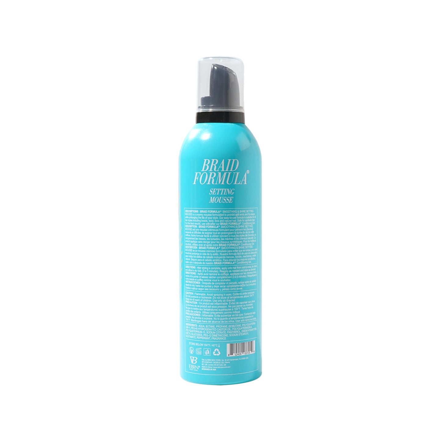 EBIN NEW YORK Braid Formula Setting Mousse (12.49 oz, Peppermint)