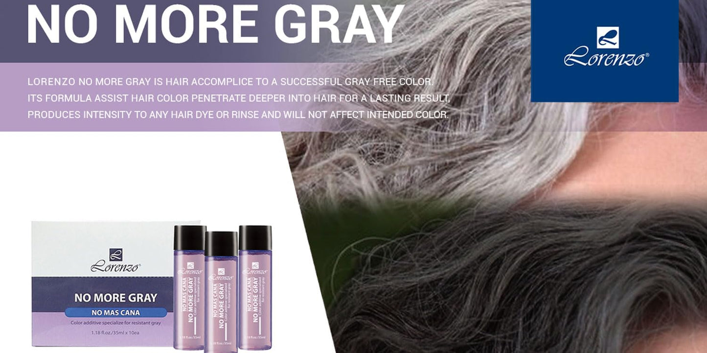 L Lorenzo No More Gray Color Additive Specialize for Resistant Gray 1.18fl.oz(35ml) X 10