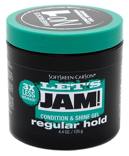 Lets Jam Condition & Shine Gel Regular Hold 4.4 Ounce Jar (130ml) (6 Pack)