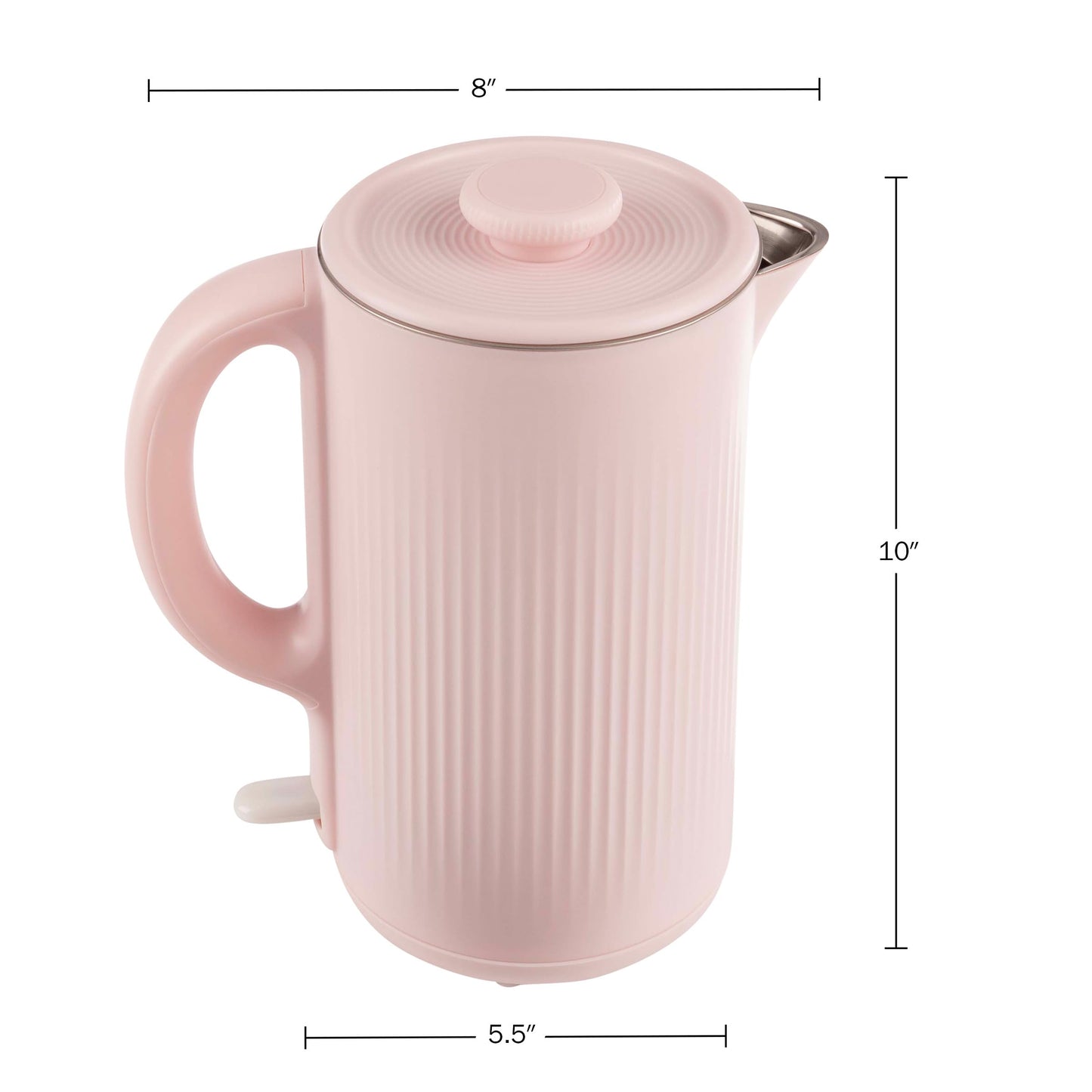 Electric Kettle - Auto-Off Rapid Boil Water Heater with Stainless-Steel Interior and Double Wall Construction by Classic Cuisine (Pink)