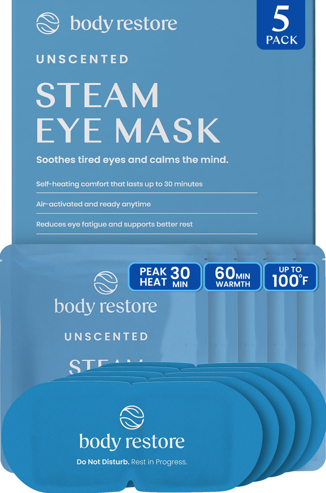 Body Restore Heated Eye Mask for Dry Eyes 5 Pack - Fathers Day Gift for Dad, Self Heating Warm Compress, Birthday Gifts for Women and Men, Relaxation Beauty and Personal Care Body Restore Default Title